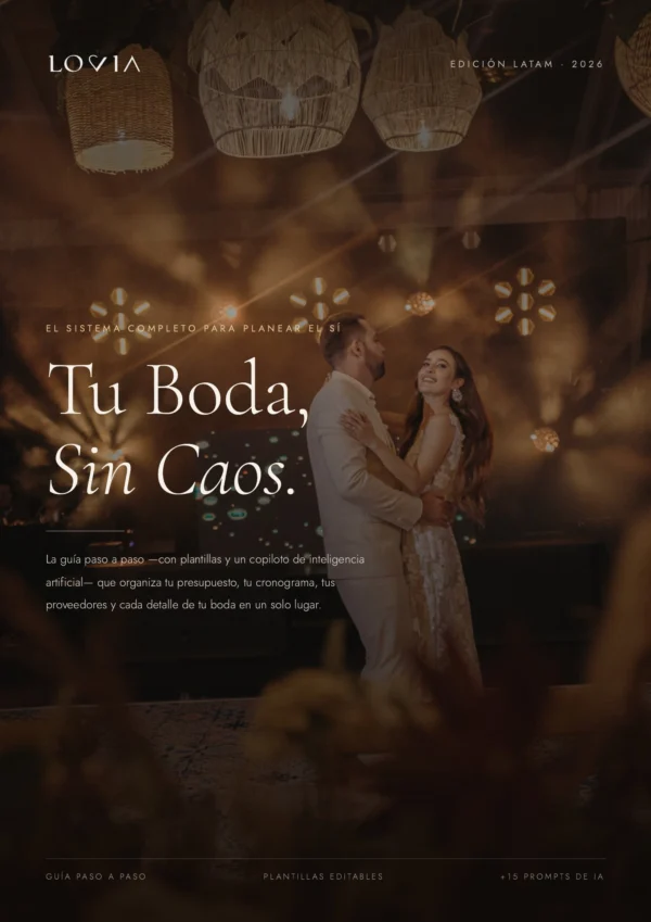 Portada de la guía Tu Boda Sin Caos, de LOVIA